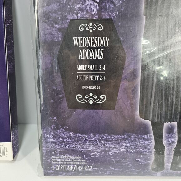 Wednesday Addams Adult Size S (2-4)  Halloween Costume (Dress & Blazer) & Wig - Picture 2 of 8